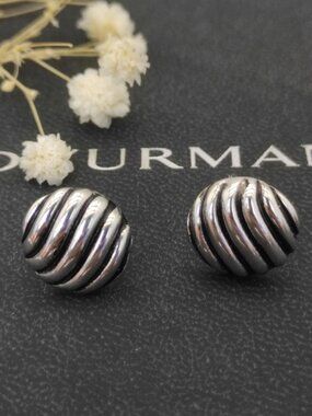 David Yurman 925 Silver Earrings with Original Pouch